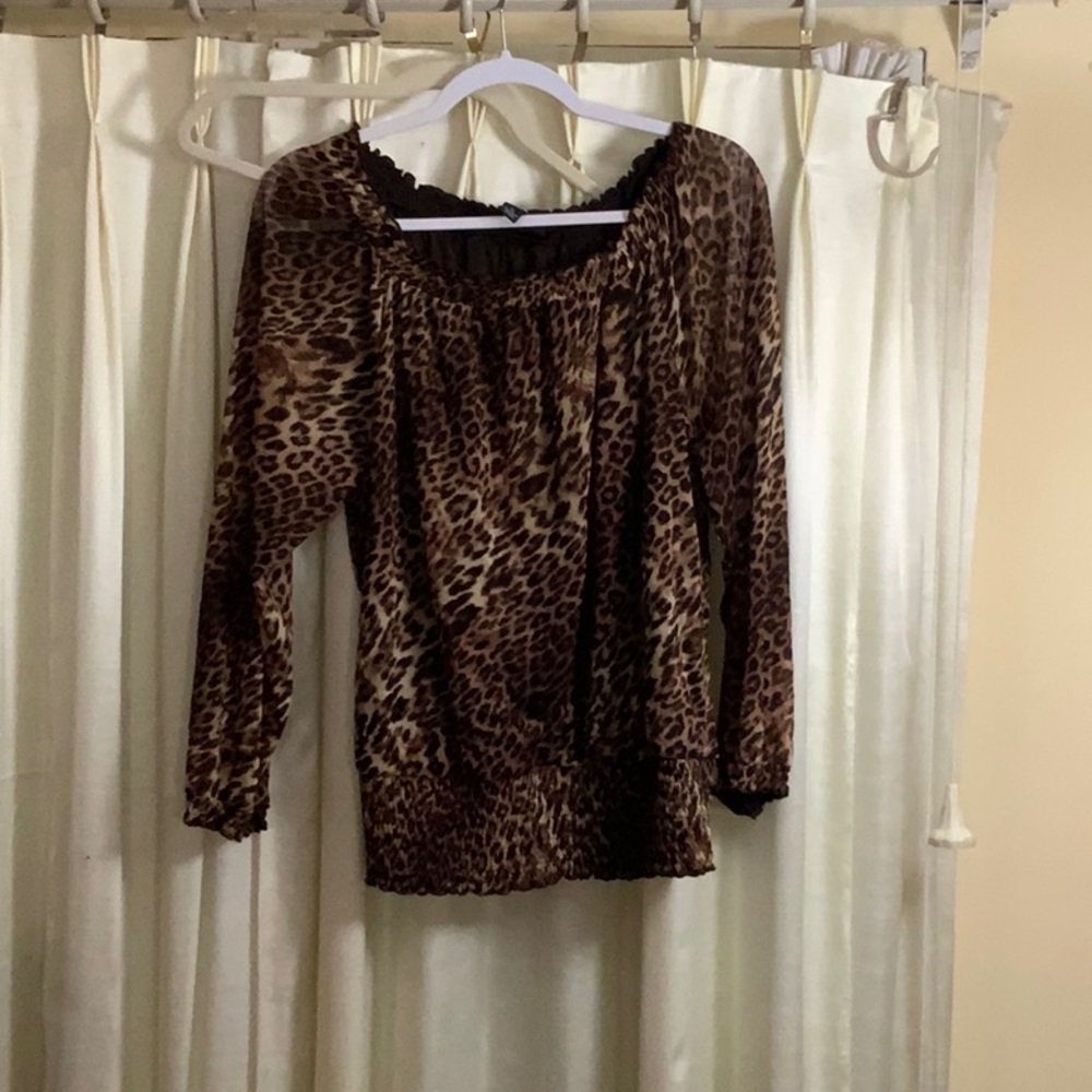 INC XL leopard print blouse.